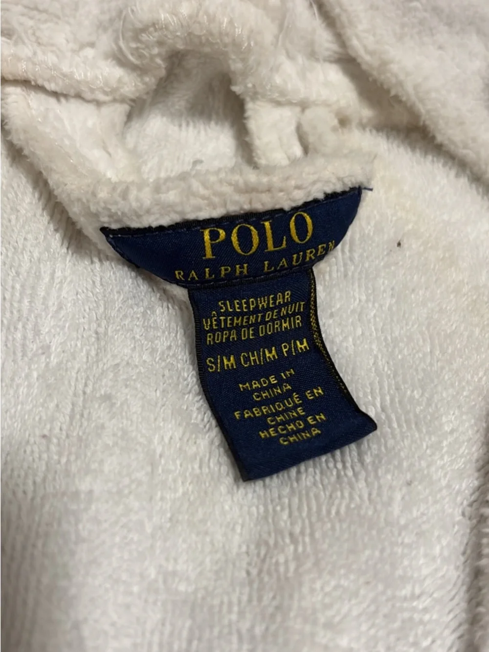 Ralph Lauren White Men’s Cozy Terry Robe Jacket